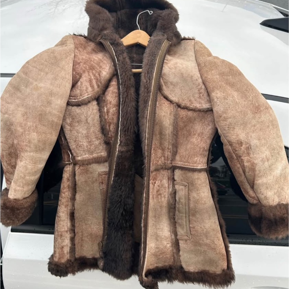 Brown genuine Shearling Coat